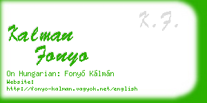 kalman fonyo business card